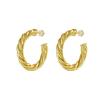 Elegant Twisted Line Earrings for Women: Stylish Gold & Silver Ear Cuffs with Unique Niche Design, Perfect for Commuting & Light Luxury Wear.