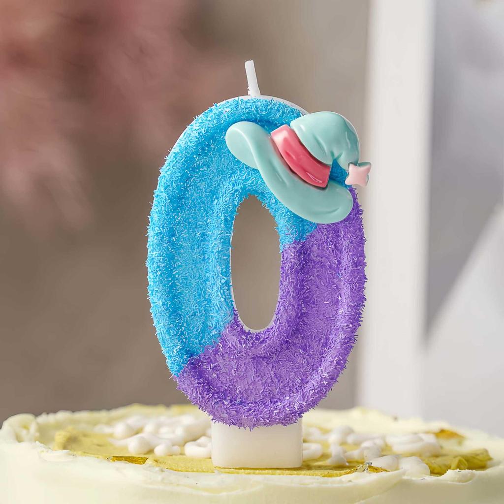 Digital Birthday Candle Decorations - Witch Hat Cake Toppers for Halloween Celebrations.