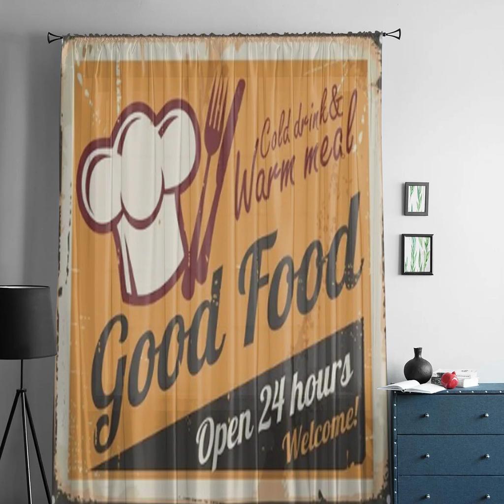 Projekt Szyldu Restauracji Przezroczysta Zasłona Do Salonu Sypialni Woalowe Zasłony Na Okno Organzowe Zasłony Imprezowe Tiulowe Draperie