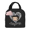 Сумка для ланчу Betty Boop з ізольованою застібкою-кліпсою та блискавкою, ізольована сумка-холодильник для ланчу, еко-унісекс сумка-тоут для ланчу, товщина 13 см x ширина 22 см