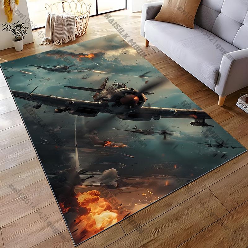 Aerial combat intense war scene carpet Yoga living room room decor children's crawling mat doormat area rug games mat