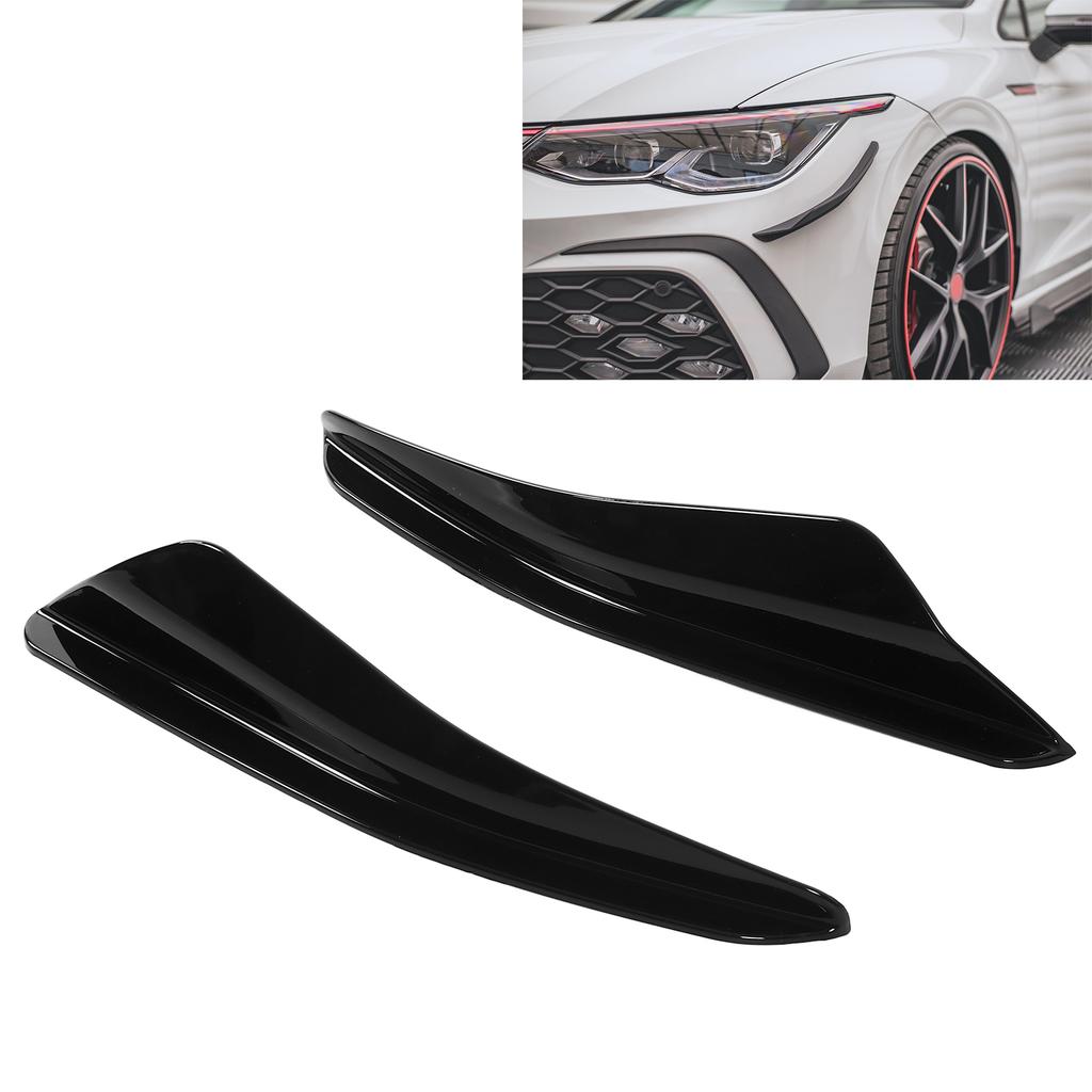 2PCS Front Bumper Aero Kits Canards Wing for Maxton   Replacement for MK8 2021+(Glossy Black )