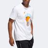 Adidas Cartoon Print Basketball Sports Short Sleeve T-Shirt Men Tops White HS4329
