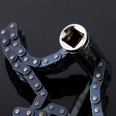 44/52 Sekcje Podwójny Łańcuch Narzędzia Samochodowe Uniwersalny Klucz Łańcuchowy do Filtra Oleju Podwójny Łańcuch,Wykonany z wysokiej jakości materiałów,czarny