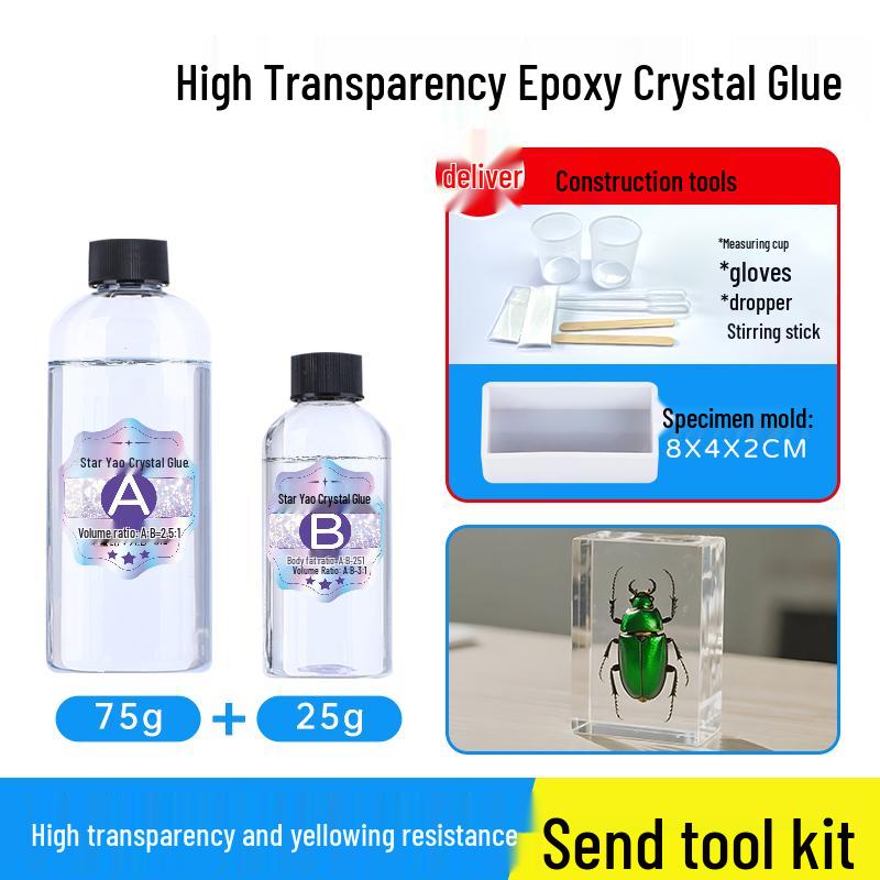 Epoxy Resin AB Glue - Crystal Hard Handmade Specimen & DIY Set
