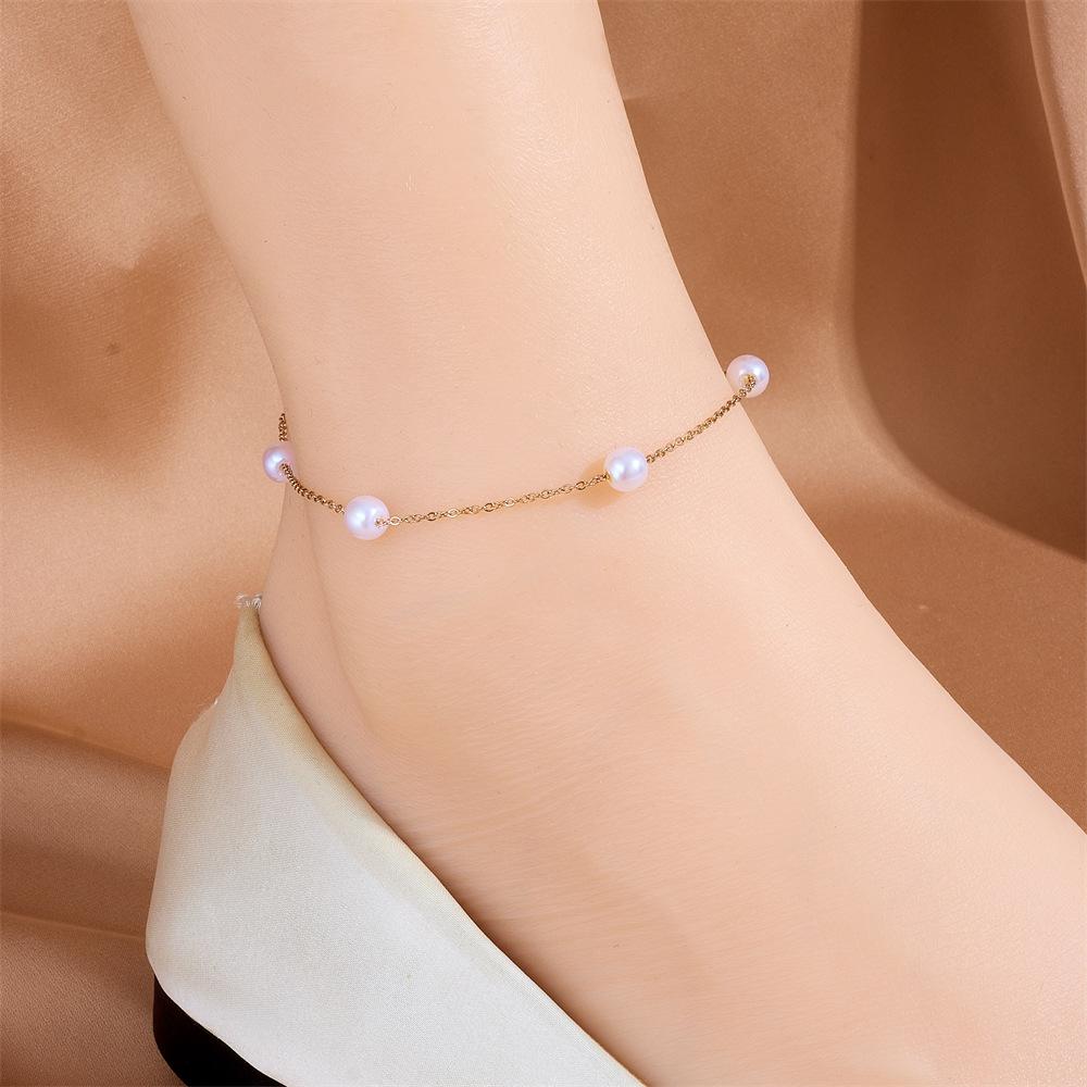 

Exquisite Simple Imitation Pearl Stacked Anklets for Women Fashion Beach Vacation Daily Wear Birthday Gifts Jewelry Accessories