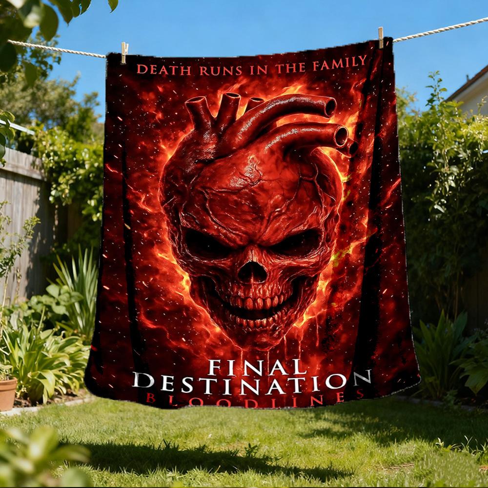 1pc Final Destination Outdoor Flannel Throw Blanket Soft, Lightweight & Warm 80x120cm