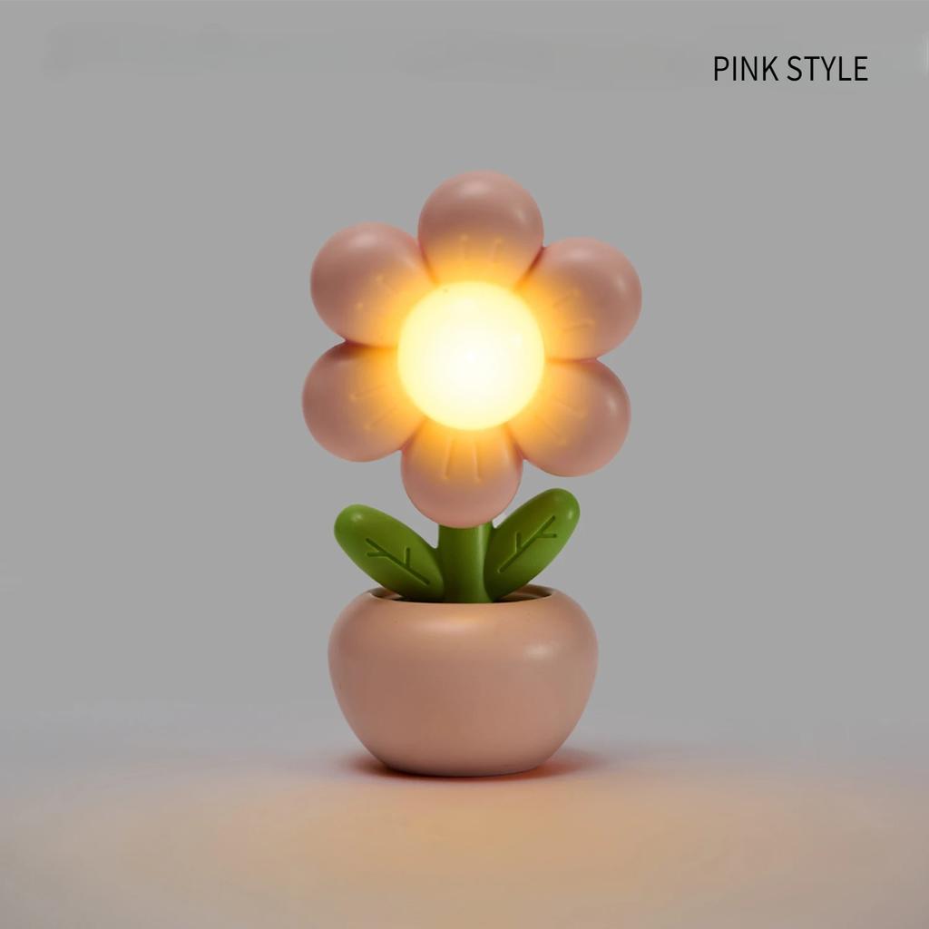 LED Floral Mini Night Light For Bedroom Desk Mini Deco Table Lamp Children's Room Gift Creative Decoration Night Lamps