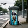 Weatherproof Waste Container Art Fun Animal Trash Can Stickers, Self?Adhesive Bin Decals for Outdoor Removable Vinyl Skins Garbage Can, Mailbox