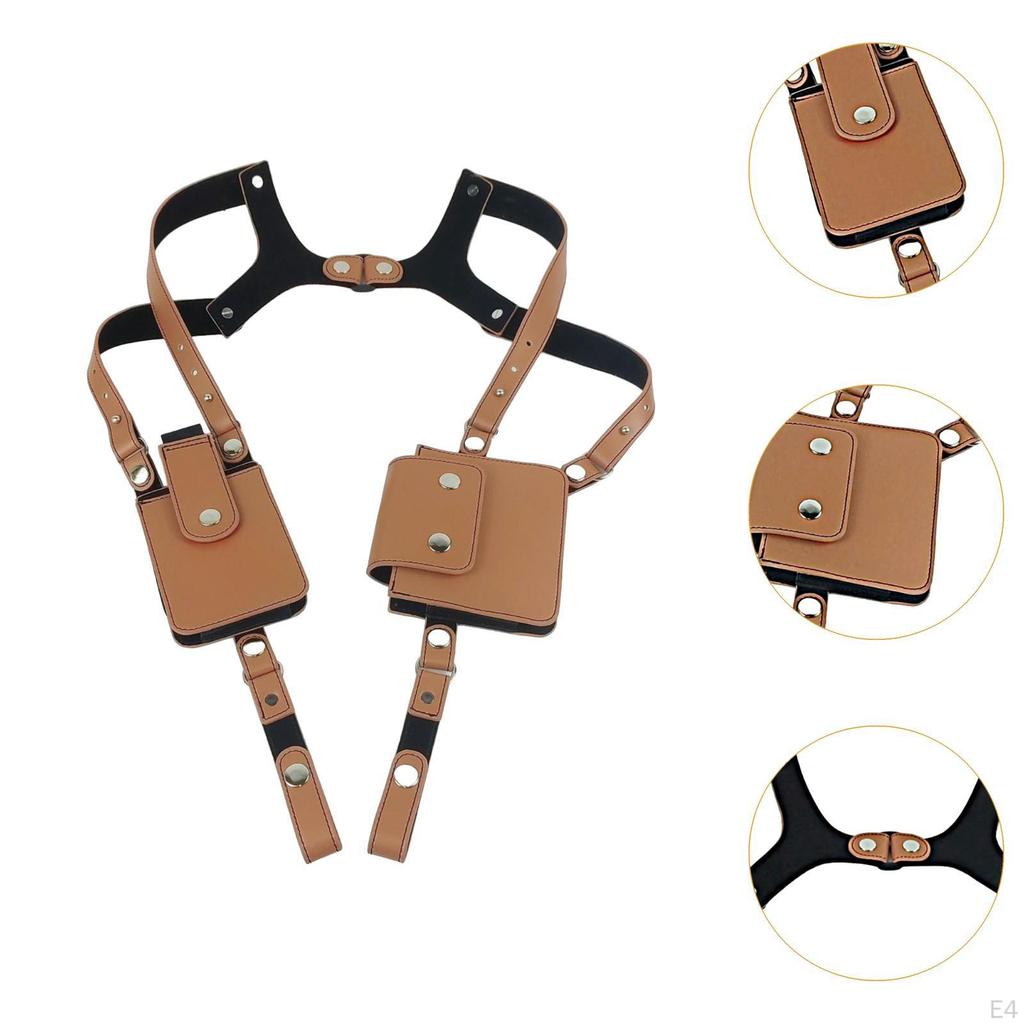 Hidden Underarm Shoulder Bag PU Leather Concealed Pack for Running Steampunk