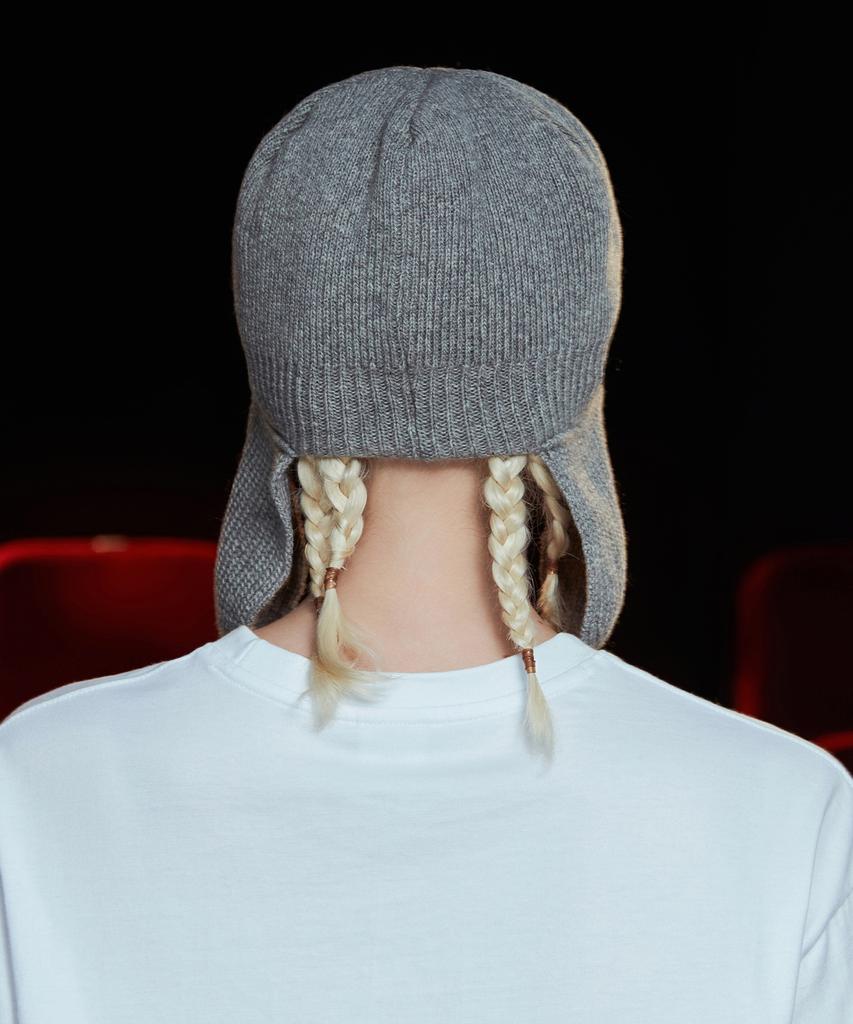 UNALLOYED Wool Knit Trooper Hat / Grey