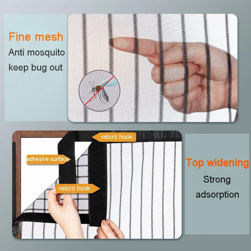 Summer Self-adhesive Window Screen Anti-Mosquito Prevent Flying Insects Invisible Mesh Curtains Removable Magnetic Screen Window