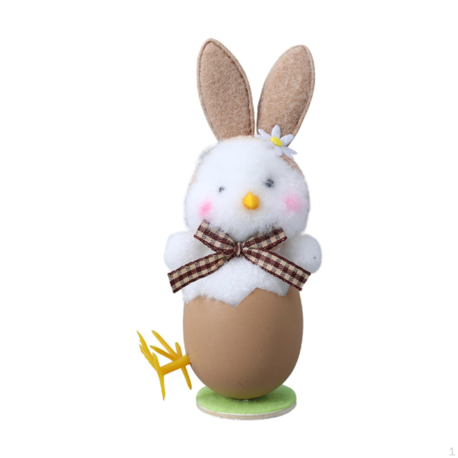 

Пасхальный кролик, цыпленок, украшение, украшение для стола, милый праздничный подарок White Brown