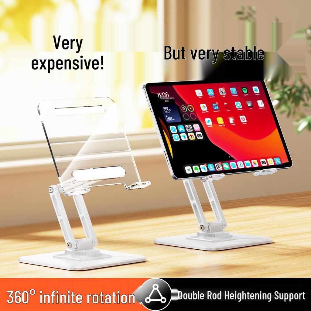 360° Rotating Metal Tablet & Phone Stand - Foldable Desktop Holder