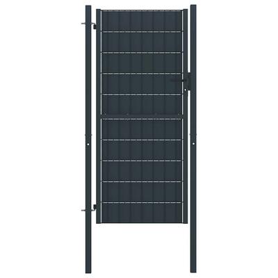 Vidaxl Garden Gate, PVC and Steel, 100 X 204 Cm, Anthracite