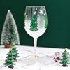 Christmas Themed Wine Glass Goblet High Stem Drinking Cup for Festival Holiday Party Decoration and Toasting Drinkware