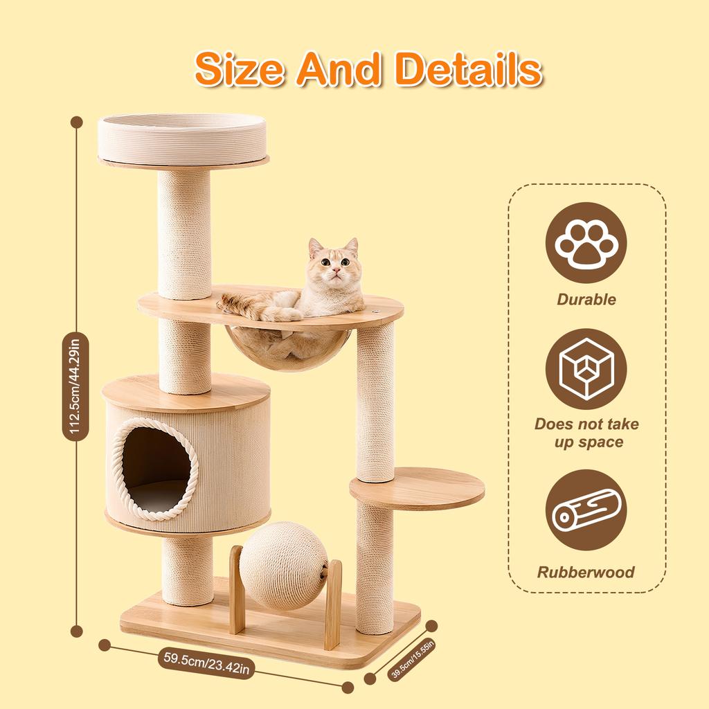 Integrated Cat Nest Jumping Platform Stable Climbing Frame Scratching Post Breathable Cat House Pet Supplies for Multi Cats
