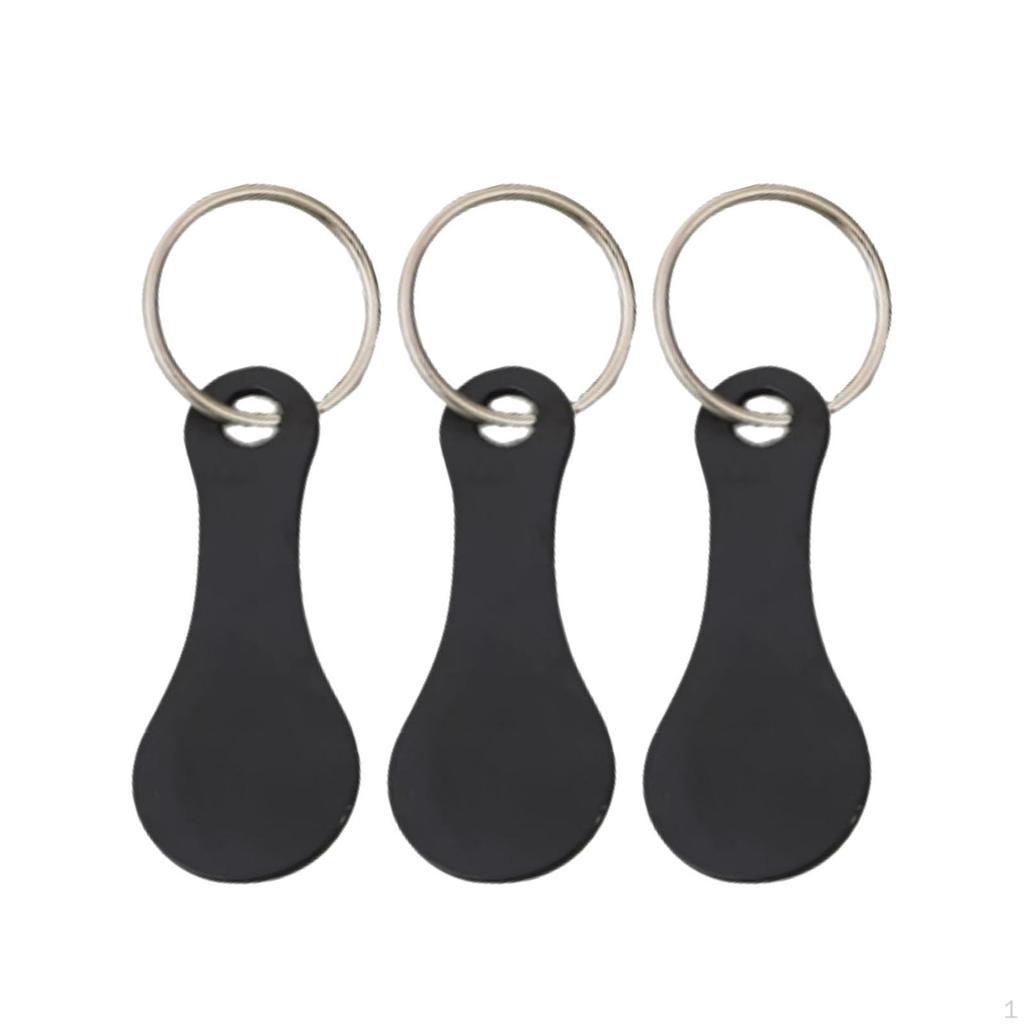 3 Pieces Shopping Trolley Tokens Keychain Cart Gift Lightweight Portable Stainless