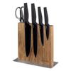 Knife Block - Navaris - 50416.025.02 - Acacia - Stainless Steel - Contemporary Design