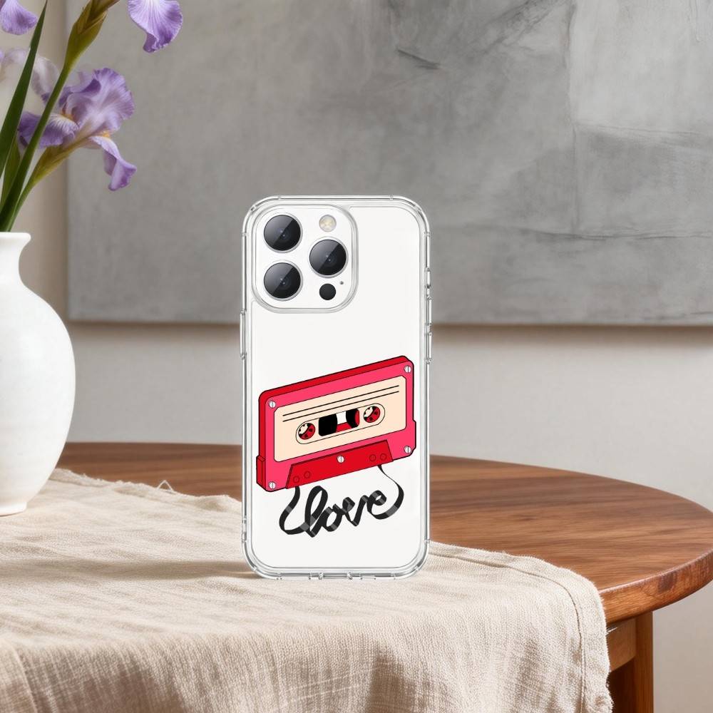 

Чехол для телефона V-Video C-Cassette T-Tape для iPhone17p,16,15,14,13Pro Max,us,Мягкий прозрачный силиконовый чехол iPhone16promax