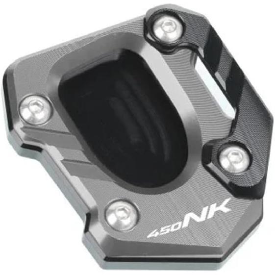 Black Enlarged Side Stand Pad Pedal Kickstand Extention Compatible with CFMOTO 450NK 2024 2025,Aluminum Alloy,CNC-machined,Anodization,CFMOTO 450NK
