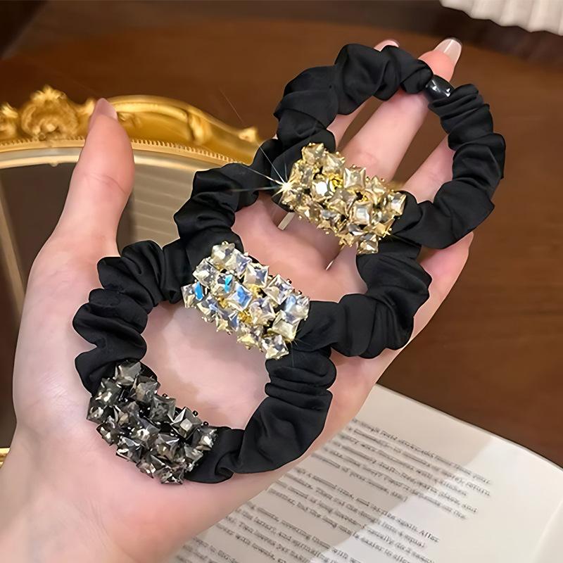 Ladies Flash Drilling Small Intestine Hair High-quality Hair Rope High Elastic Durable Hair Rope Rubber Band Hair Accessories