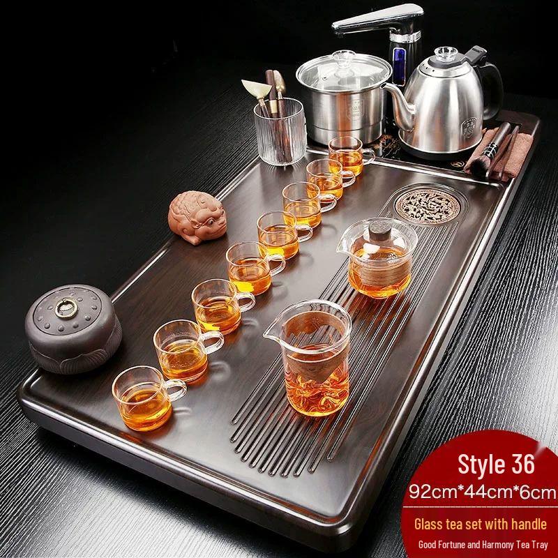 Automatic Solid Wood Kung Fu Tea Tray Set