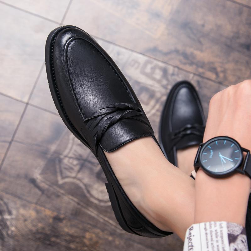 Dress pointed lazy shoes British young hairstylist small leather shoes