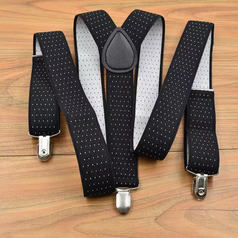 Adjustable Elastic Suspenders for Men & Women - Non-Slip Three-Clip Straps for Formal or Casual Wear