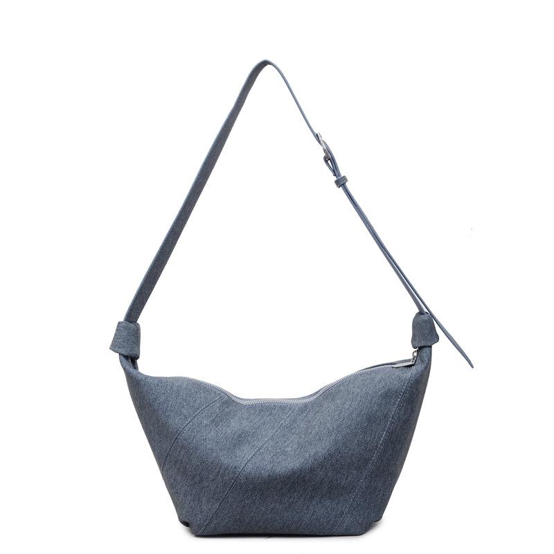 New single shoulder fashion underarm bag niche design splicing horn messenger bag feeling casual dumpling bag