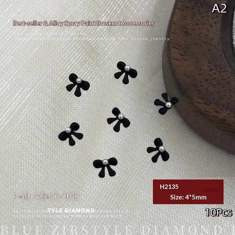 10Pcs Bow Mini Nail Art Nail  Bowknot Nails Decals Nails Art Design Nail Charm Nail Art Decoration Accessories