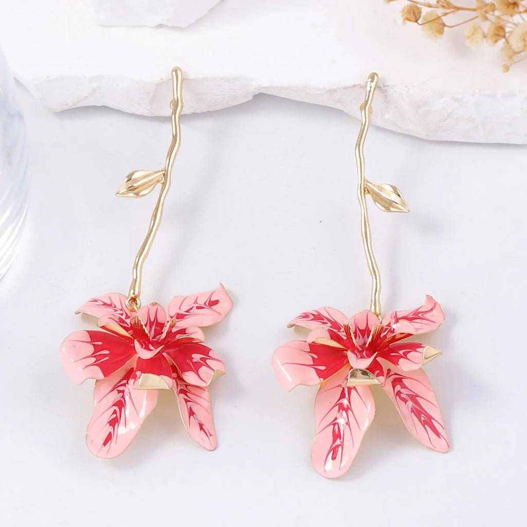 Nuovi Orecchini Fiori Metallici Esagerati ZAA 2025 per Donna Tendenza 2025 Festa in Spiaggia Estiva Festa di Vacanza Accessori Gioielli Regali