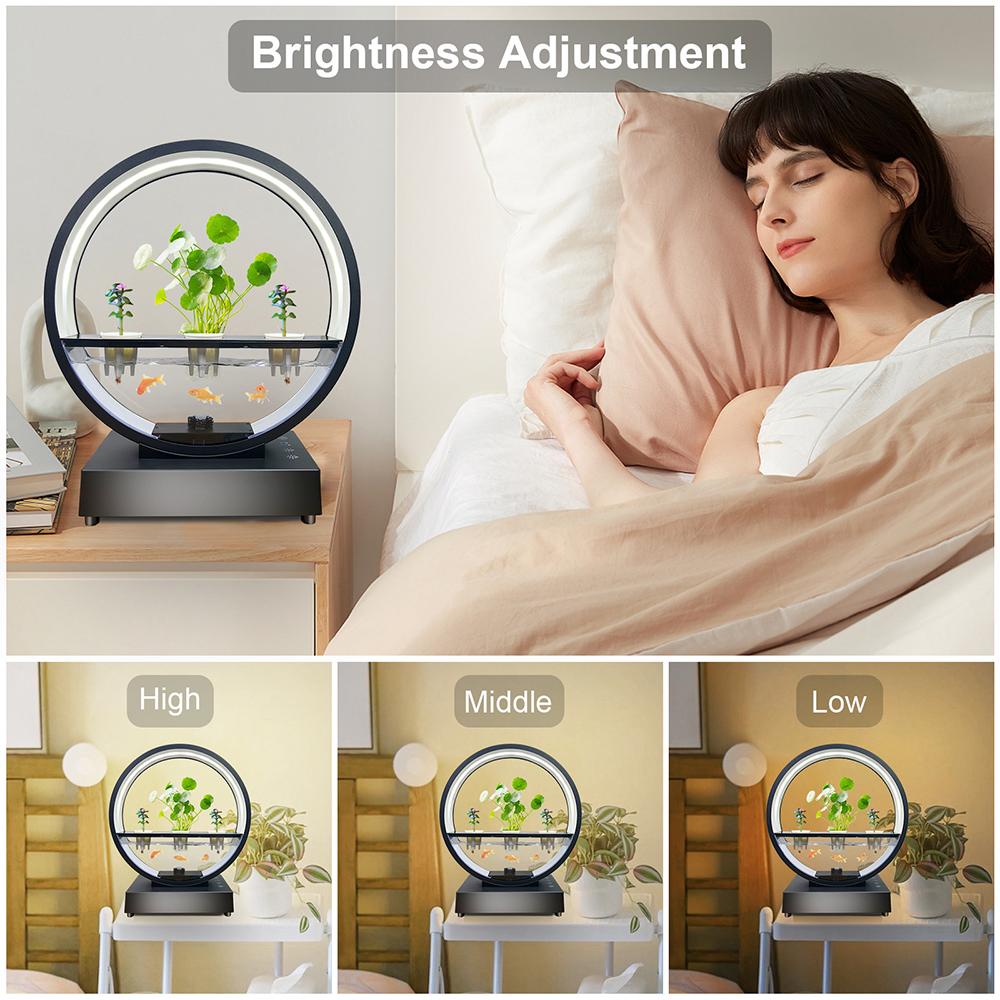 Water Feature Indoor with BT Speaker White Noise LED Ring Lights Tabletop Ornament Remote Control