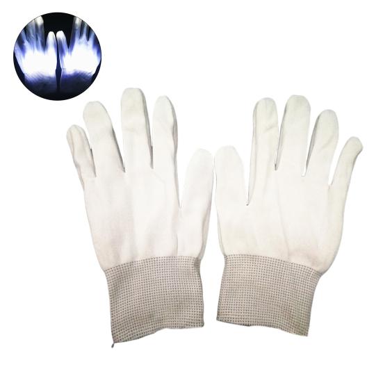 1 pár LED klubových rukavic Nastavitelné režimy blikání Protiskluzové Knoflíkové baterie