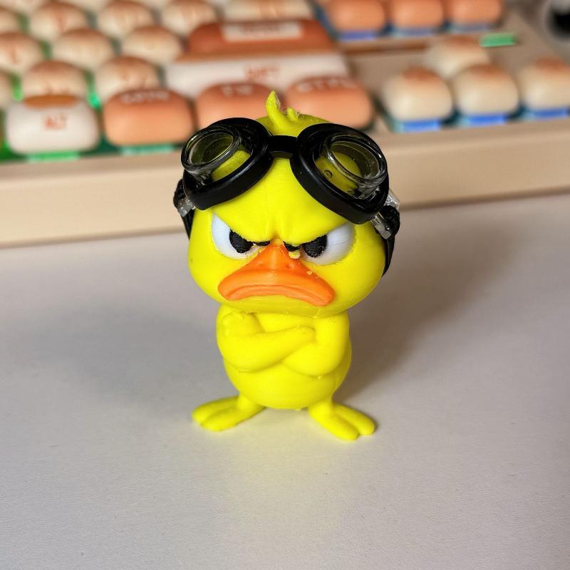 Angry Yellow Duck Statue White Eyed Funny Duck Humorous Indoor Outdoor Christmas Home And Car Decoration