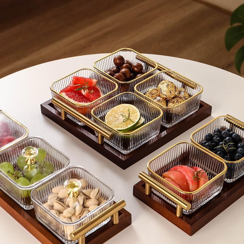 Japanese-Style Glass Fruit and Snack Plate for Living Room Coffee Table