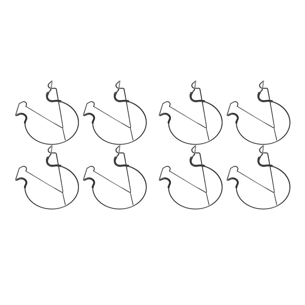 8pcs Railing Plant Pot Holder Iron Rack Floating Garden Flower Pot Stand Baskets Shelf for Outdoor