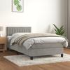 Vidaxl Letto Continentale Con Materasso, Grigio Chiaro, Velluto, 90X190 Cm