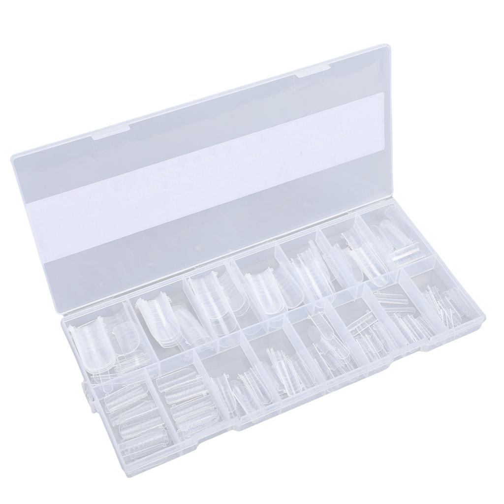 160 szt. Formek do paznokci u stóp Przezroczyste Końcówki do przedłużania paznokci u stóp Pełne krycie z dokładnymi oznaczeniami do manicure W domu