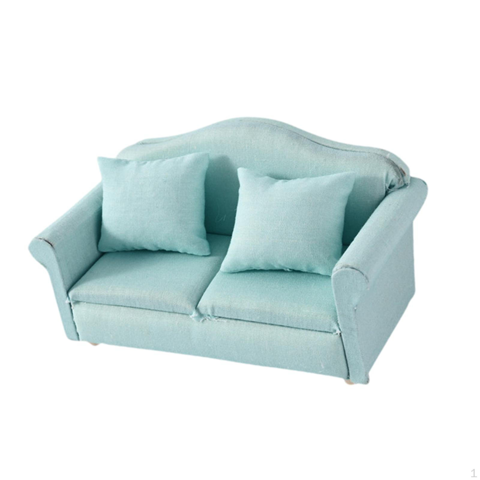 

1/12 Кукольный диван Реквизит для фотосъемки Миниатюрная мебель Декоративное украшение Style A