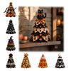 Styl Ciemny Ozdoby Świąteczne Halloween Drewniana Ozdoba Choinkowa, Płaska Dwuwymiarowa Pikowana Tkanina Biurko Podwójne Artystyczne Rzemiosło na Prezenty Strona Drewniany Znak Stołowy Dom