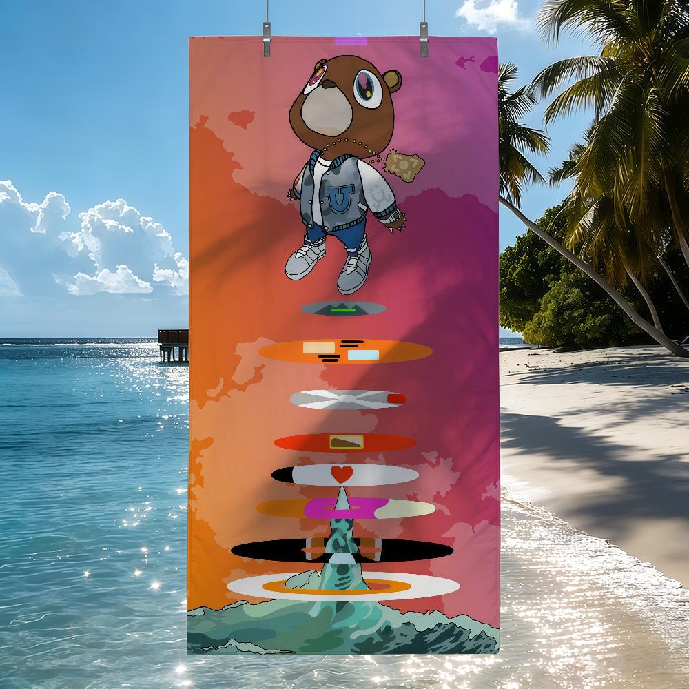 Singer K-Kanye Dropout Bear Towel Quick Drying Beach Towels Are Suitable For Swimming Pools Camping Yoga And The Gym