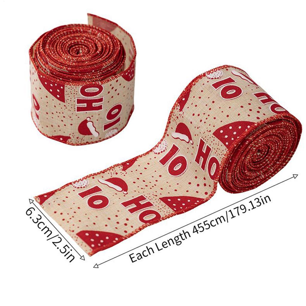 3 Rolls Christmas Tree Ribbon, Burlap Dot Craft, Christmas Wreath Ribbon, For Fall Autumn Halloween Tree Trimming Wreath Making