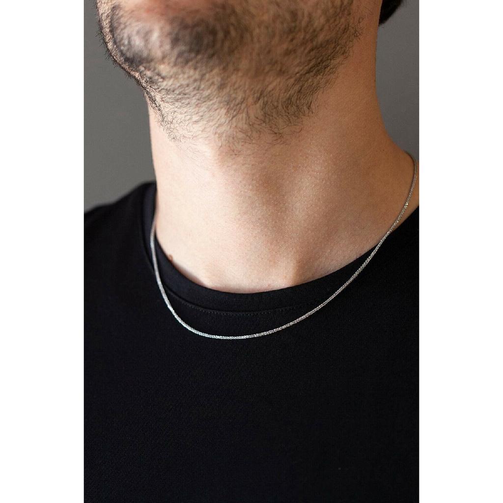 Unisex-Halskette aus dünnem Schlangenmodell aus Stahl mit silberner Kette für Herren