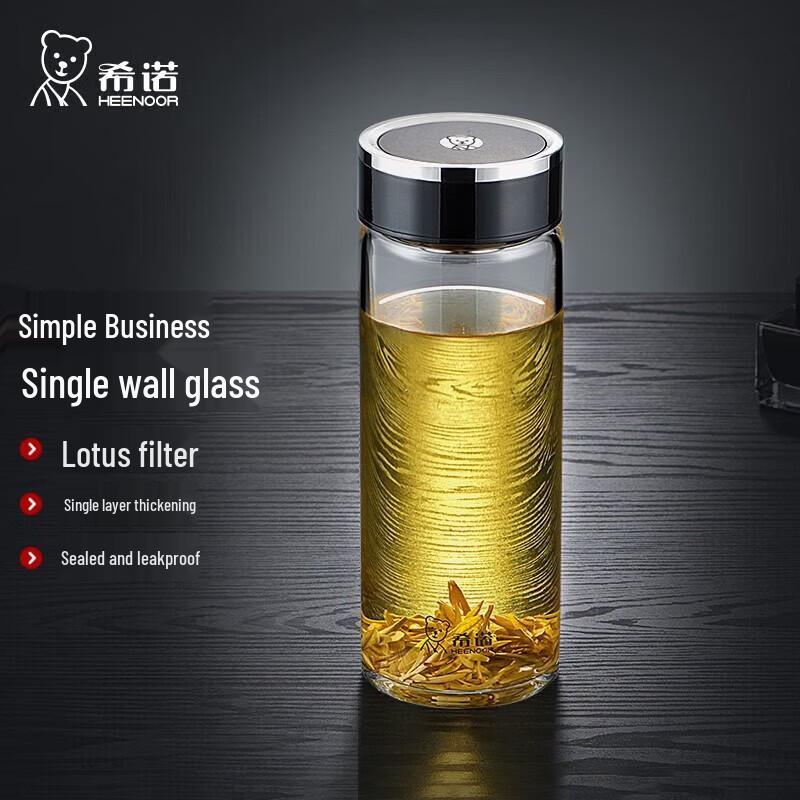 Sino High-Capacity Single-Layer Glass Cup with Filter