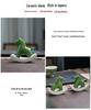 Ceramic Green Wobbly Horse Tea Pet Ornament for Home Decor
