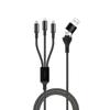 Maxlife Cable Allin1 Usb + Usb-C - Lightning + 2X Usb-C 1.0 M 66W Black