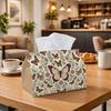1pc Vintage Butterfly Art Tissue Box - Multi-functional Napkin Dispenser, Two Sizes Available Made of Durable Polyester, Decorated with Beige Brown So