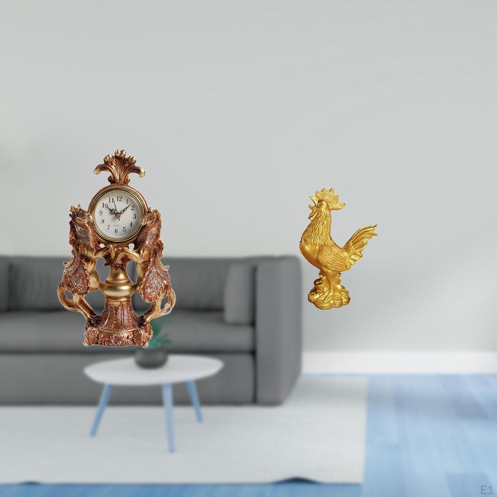 Equestrian Timepiece Sculpture Animal Figurine Feng Shui Decor for Living Room Desk Shelf Cabinet