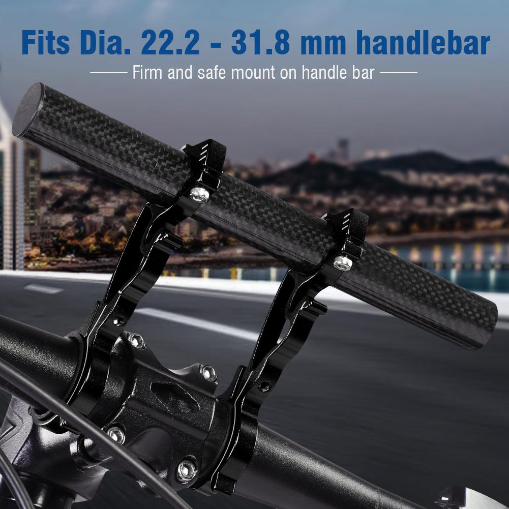 Bike Cycling Handlebar Extender Extension Holder Mount for GPS Lamp Units Headlights (Black)